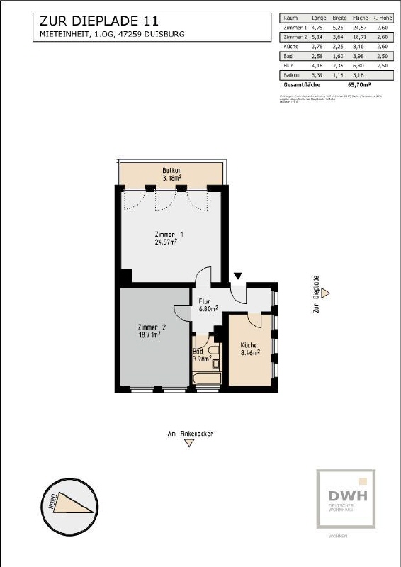 Attraktive 2-Zimmer Wohnung mit Balkon in Ungelsheim - Photo 4