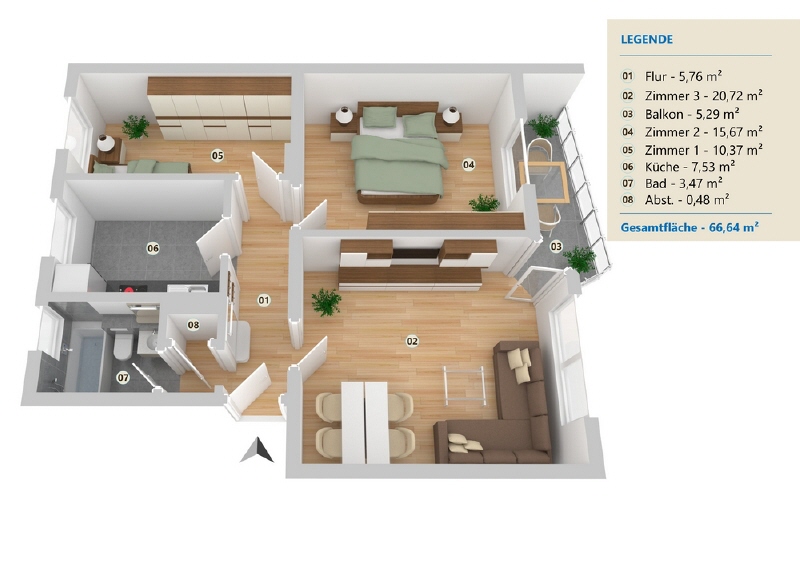 3-Zimmer-Wohnung mit Einbauküche! - Photo 5