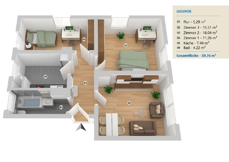 3-Zimmer-Wohnung in zentraler Lage! - Photo 4